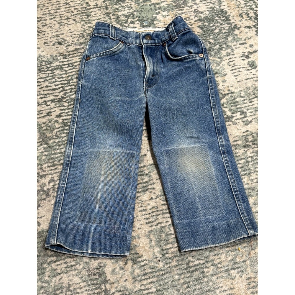 Vtg 1984 Levi's Orange Tab Kids Jeans 5 Slim Elastic Back Little Levi's USA Made